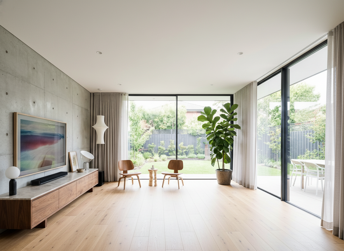 Empty room before virtual staging